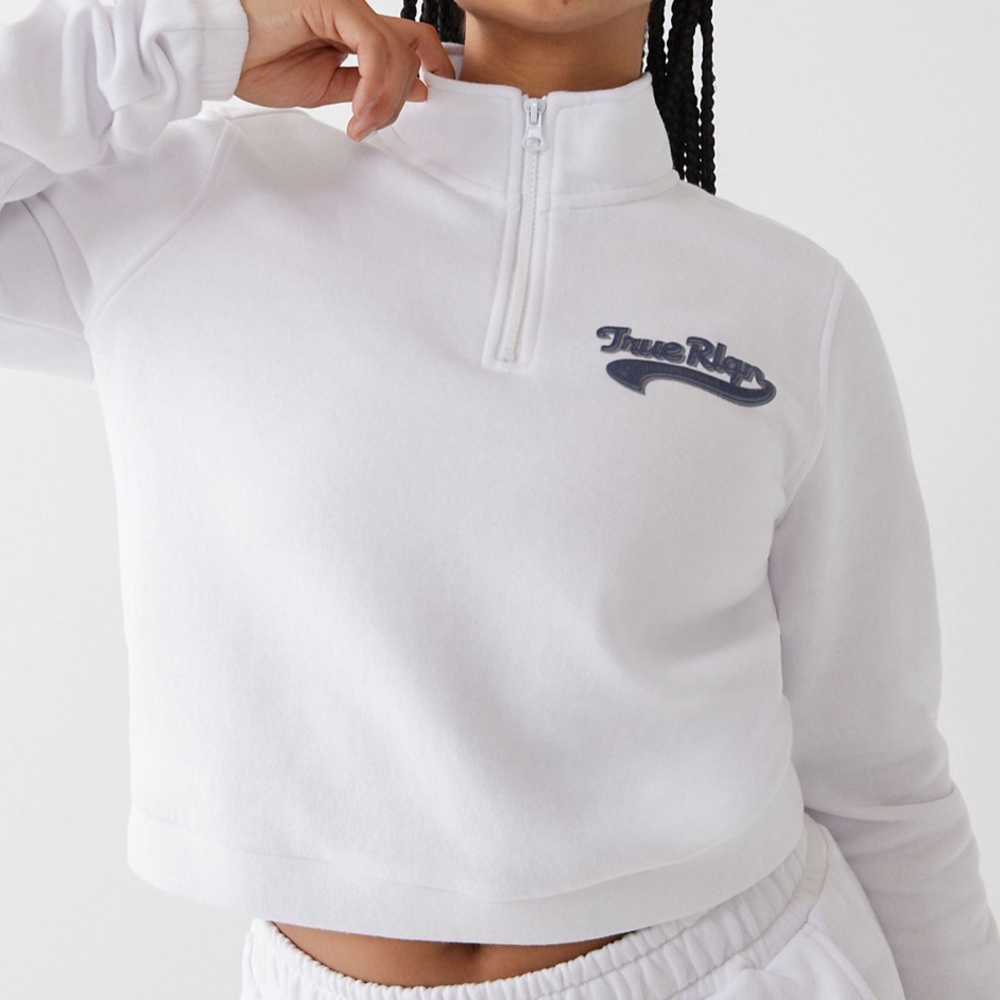 True religion NWT cropped half zip sweatshirt